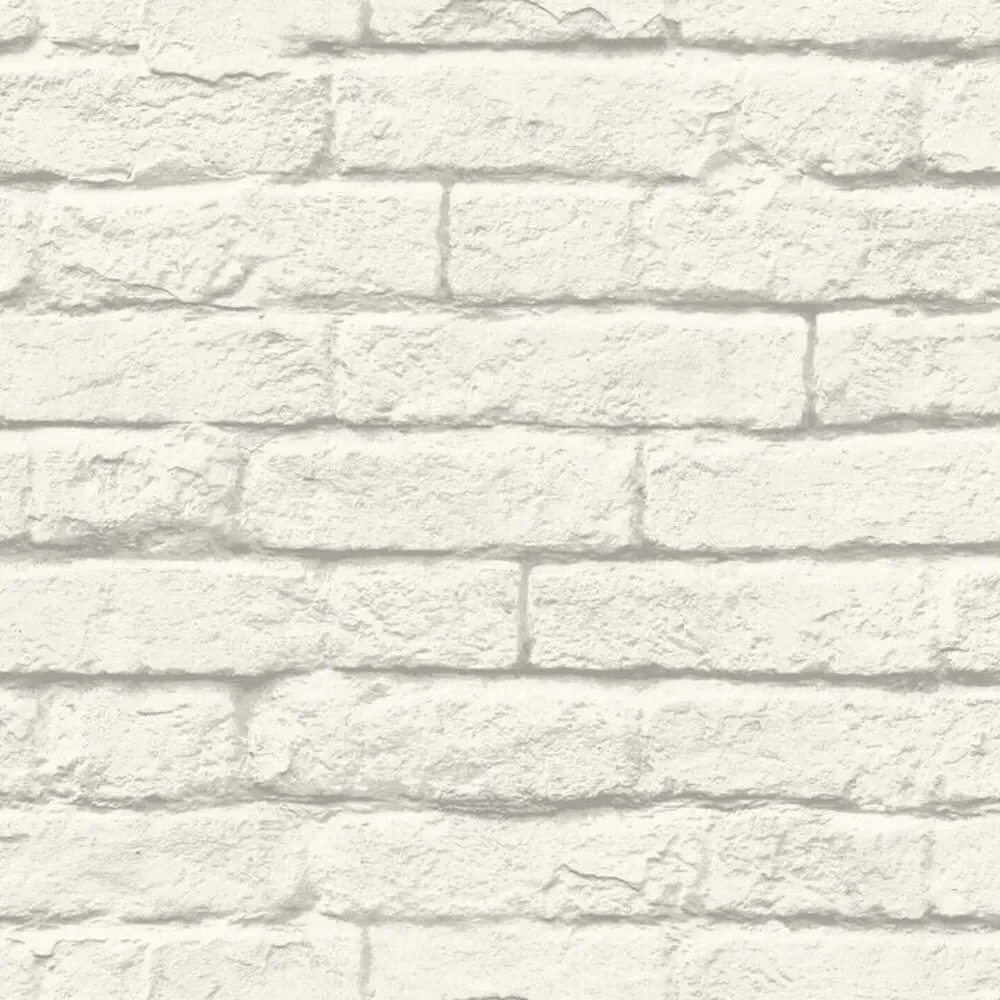 MAGNOLIA HOME Joanna Gaines Prepasted Wallpaper 56 sq ft Brick & Mortar White
